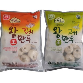 아하 전문점용 왕만두 1.4kg * 2봉 / 고기왕만두 김치왕만두, 2.8kg, 1세트