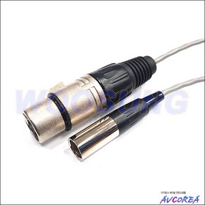 MINI XLR 3핀(수)-XLR 캐논 3핀(암) 0.5M 제작케이블(우성텔레콤), MINI XLR 3핀(수)-XLR 3핀(암) 0.5M, 1개