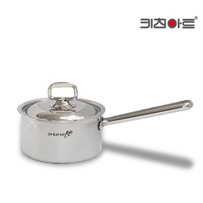 키친아트 아이사랑 통3중 인덕션 스텐밀크팬 14cm (커버포함) 편수냄비, 1개, 단일사이즈