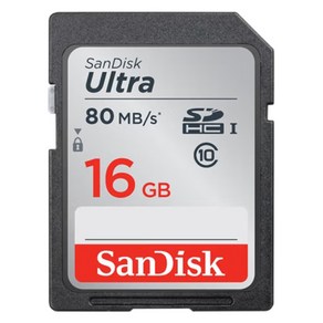 샌디스크 울트라 SD 메모리 카드 U1 C10, 16GB, 1개