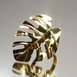 웨딩포 냅킨링 냅킨홀더 메탈 몬스테라 골드 Napkin Ring Metal Gold Monstea, 1개, 1개