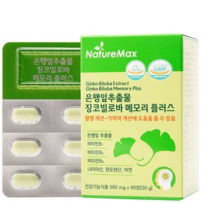 네이처맥스 징코 빌로바 메모리 플러스 은행잎추출물 500mg x 60정, 1개