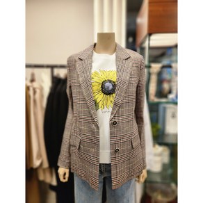 BCBG [올앤선드리] 벨뷰 체크 린넨 자켓 A3M3J110