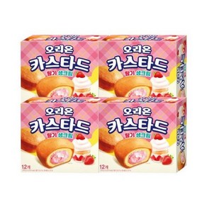 오리온 카스타드 딸기생크림 276g 12P 4개, 카스타드 딸기생크림 276g 12P x 4개 카스타드