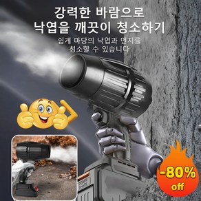 [한정특가] 1/1+1 무선 터빈 고출력 송풍기 초강력 강력기 먼지제거 송풍기, (1세트)리튬 배터리x5&충전기