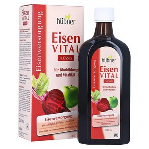 독일 Hubne 휘브너 Eisen VITAL F 철분+비타민 주스 500ml, 1개