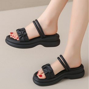 Modern Fashion 여성 경량 캐주얼 샌들 통굽 밴딩 슬리퍼