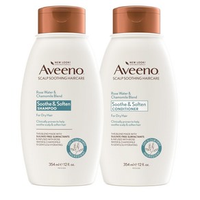 아비노 로즈워터 카모마일 블랜드 샴푸 컨디셔너 린스 세트 각 354mL Aveeno Rose Wate & Chamomile Blen Shampoo & Conditione, 1개