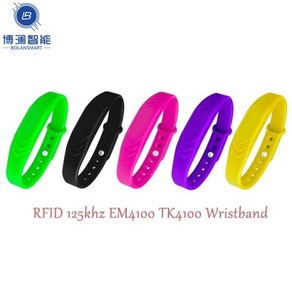 1pcs 125khz ID 읽기 전용 실리콘 팔찌 Keyfob 스마트 태그 EM4100 TK4100 RFID 팔찌 방수 액세스 제어 카드 5 색