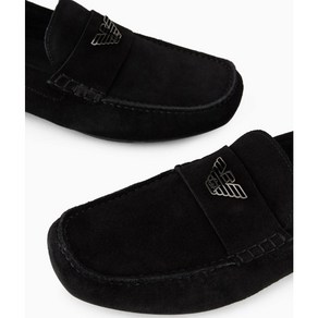 EMPORIO ARMANI Suede driving loafers with logo X4B124XF188100002 Black