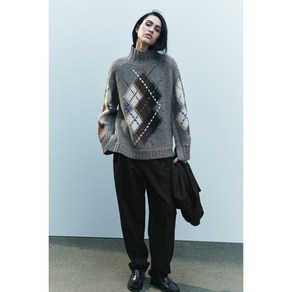 ZARA 자라 다이아몬드 아가일 목폴라