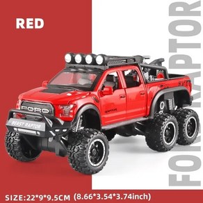 XMD 다이캐스트 1:24 랩터 F150 아연 합금 풀백 자동차 피규어 FORD