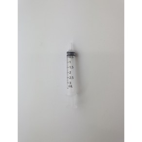 주사기 3ml 실험용 일회용 주사기 (무침), 1개