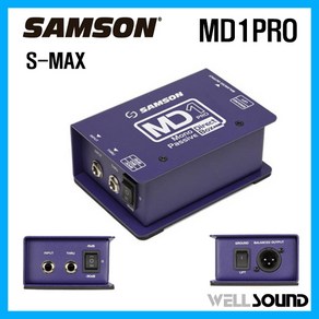 SAMSON S-MAX Seies MD1PRO 모노 패시브 다이렉트 박스 라이브 레코딩 스튜디오 기타 베이스 뮤지션 MD1 PRO 교회 예배 무대 공연장 강당 악기 DI 박스