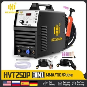 알곤용접 TIG 티그 co2 HZXVOGEN Tig AC DC 알루미늄 용접기 아크 스틱 도구 IGBT 인버터 솔다도르 펄스, 02 HVT250P AC DC_01 CHINA, 1개