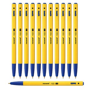 브랜드 없음 [pen4u]모나미 153 유성볼펜 12자루1box 1.0mm, 파랑, 1세트