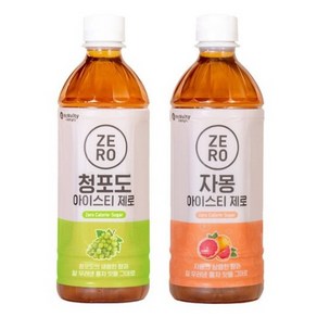 푸드스타 맥널티 아이스티 제로 500ml 자몽 12입 + 청포도 12입, 24개