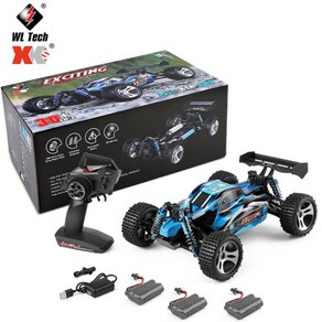 헬퍼솔 Wltoys 184011 4WD Rc 자동차 브러시리스 모터 무선 제어 트럭 소년용 고속 30 km/h 1/18 등반 드리프트 오프로드 버기 장난감, [03] 3Battey