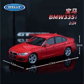 BMW 5시리즈 535i 1/24 다이캐스트 미니어처 자동차 모형 피규어, BMW 335i-레드, 1개