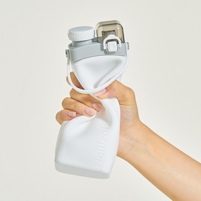 롤리롤 접이식 실리콘 물병 600ml, 화이트, 1개