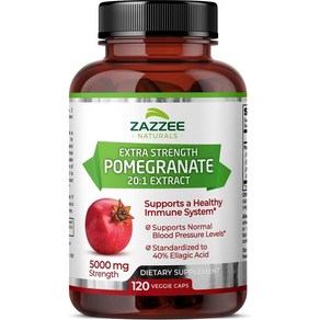 석류 20배 추출물 5000mg 엘라그산 120캡슐 4개월 고함량 미국산 Pomegana, 1개, 120정