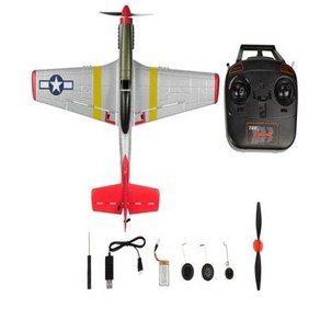 RC 비행기 P51D EPP 450mm RTF P51D 머스탱 전투기 4CH 6 축 원, 1.A With 1 Battey, 1개