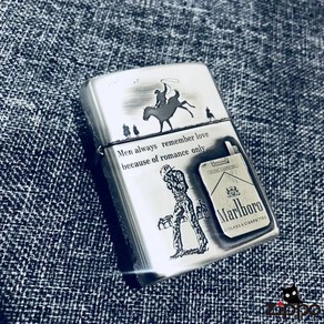 정품 Zippo 라이터 스털링 실버 스탬프 데님 Malboo 고급 남성 선물 등유 정품 Zippo