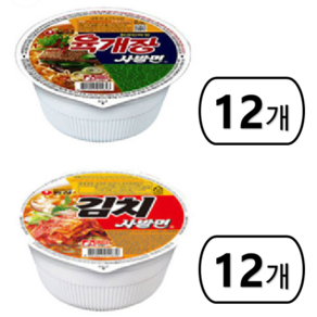 농심 육개장86g +김치사발면86g, 24개