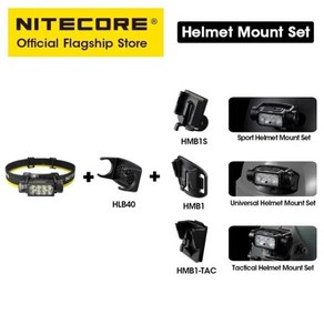 2024 NITECORE HC65UHE LED 헤드램프 충전식 USB-C 8 코어 듀얼 빔 4000mAh 18650 리튬 이온 배터리 루멘, 05 with mount set, 1개