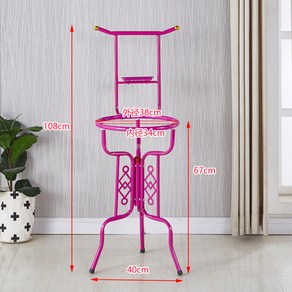 세수대야받침대 중형 수건걸이 욕실 다라이 선반 받침대 스탠드 실버 일반 세숫대야 노인, 8 로즈핑크, 핑크, 1개