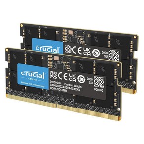 크루셜 Cucial RAM 32GB 키트 2x16GB DDR5 4800MHz CL40 노트북 메모리 CT2K16G48C40S5 266236, 4800MHz_8GB