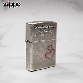 ZIPPO 라이터 프린팅 FOREVER LOVE 오일+심지+부싯돌 3종세트 포함