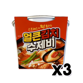 얼큰김치 수제비 스트레스가 확풀리는 즉석컵용기 196g x 3개