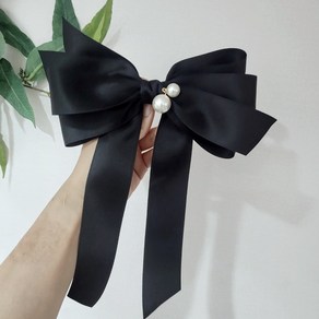 두알진주 블랙퐁드 골프롱리본 자동핀(자체제작)