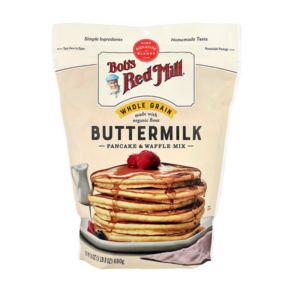 밥스레드밀 오가닉 통곡물 버터 밀크 팬케이크 & 와플 믹스 680g Butte milk Pancake Waffle Mix Whole Gain, 1개