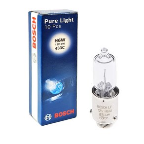 보쉬 Pue Light H6W [12V 6W] 433C BAX9s 차량용전구 E1인증 (2VD) 투명 깜박이 미등 1pcs 낱개판매, 1개