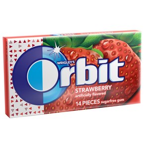 Obit Stawbey Sugafee Gum 14 Count Obit 딸기 무설탕 껌 14개입, 1개