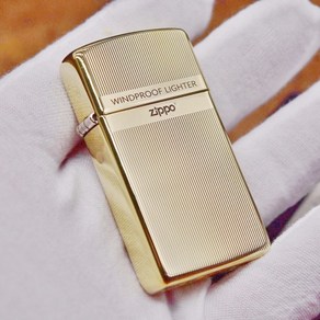 정품 미국 ZIPPO1654B 황동 신사 수직 스트라이프 좁은 기계 지포 라이터