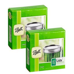 Ball Wide Mouth Mason Jar Lids 12-Count per Pack (2-Packs Total) 볼 넓은 입 메이슨병 뚜껑 팩당 12개입(총 2팩)