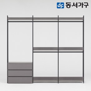 동서가구 팬타 포스코 스틸 시스템 드레스룸_2400 4단 서랍 행거 4colors DF643471