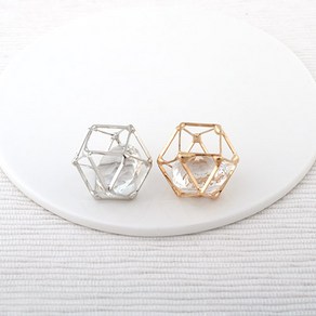 비즈아이 [7293-03]큐빅펜던트 큐빅입체사각 15x20mm 사각10mm 1개