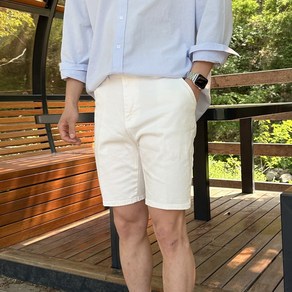 [피노치] 남자 여름 스판 반밴딩 면바지 반바지