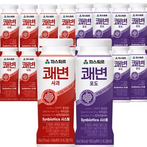 파스퇴르 쾌변 요구르트 150ml 혼합16입(사과 8입+포도 8입), 단품없음, 16개