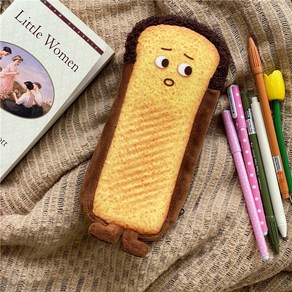 순이랜드 힙한 ins풍 귀여운 캐릭터 뽀글이 식빵 토스트 파우치 대용량 학생 개성 필통, 억울, 1개