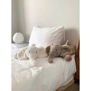 코끼리 봉제인형 elephant 애착인형 어린이 선물 쿠션, 45cm - 화이트