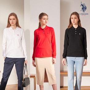 [U.S. POLO ASSN.] USPA 여성 화이트라벨 봄 카라셔츠