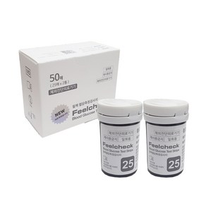 필첵 보이스 혈당 당뇨 측정 검사지 혈당지 시험지 1박스 25개x2통=50개 한박스 6시이전주문, 2개, 25개입