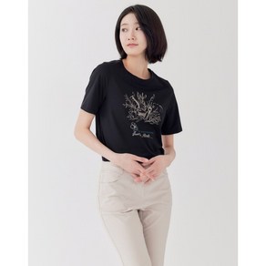 지센/가성비 좋은 여성 [에센셜] 소로나 원포인트 라운드 반팔 티셔츠 LSTSP373 색상3종