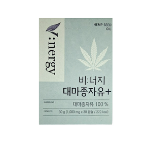 비너지 대마종자유 플러스 1000 mg x 30캡슐_NS, 비너지 대마종자유 플러스 1000 mg x 30캡슐_N, 1개, 30정