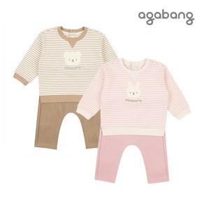 매장정품 아가방 봄제리데이맨투맨상하(BEIGE PINK)_01Q523005